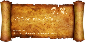 Tódor Miklós névjegykártya