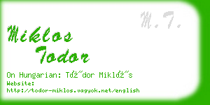 miklos todor business card